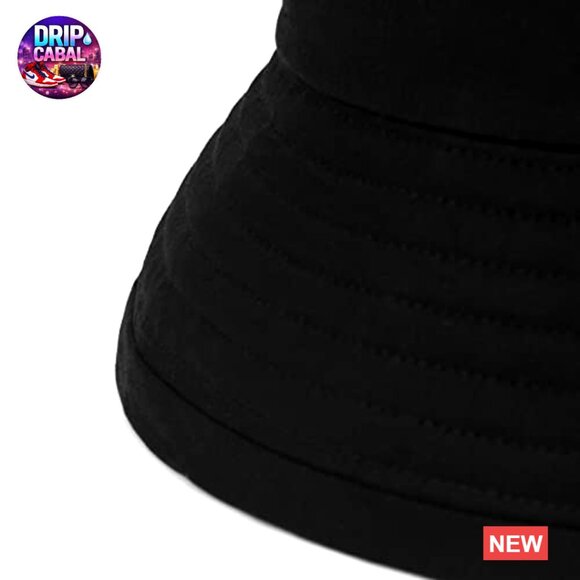 Vintage Washed Cotton Bucket Hat with Deep Brim and Gold Plated Label